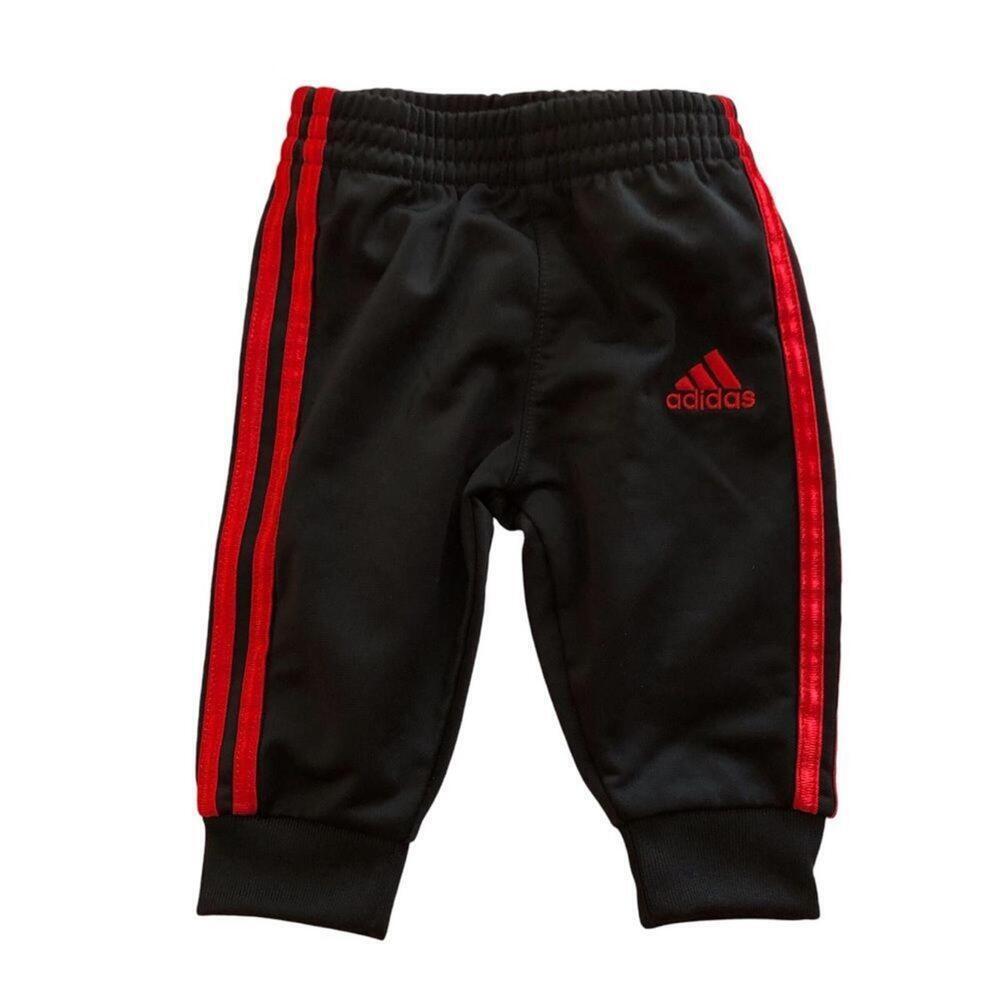 Adidas SZ 3M Black Track Pants Red Stripes Sporty Fall 90's Style Y2K